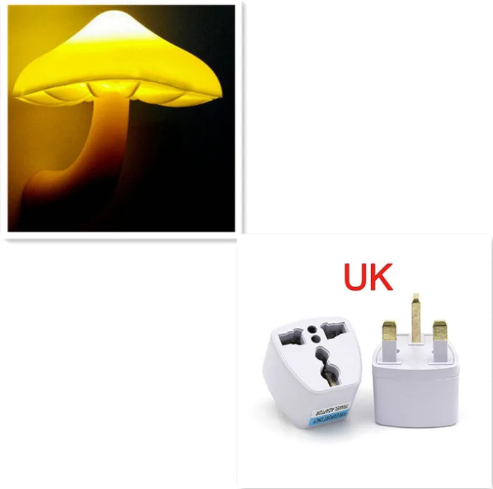 LED Night Light Mushroom Wall Socket Lamp EU US Plug Warm White Light-control Sensor Bedroom Light Home Decoration - Image 16